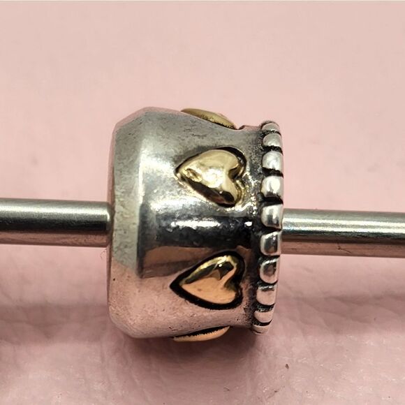 SAMUEL BENHAUM 18K GOLD HEART AND 925 STERLING SILVER CHARM - Picture 5 of 5